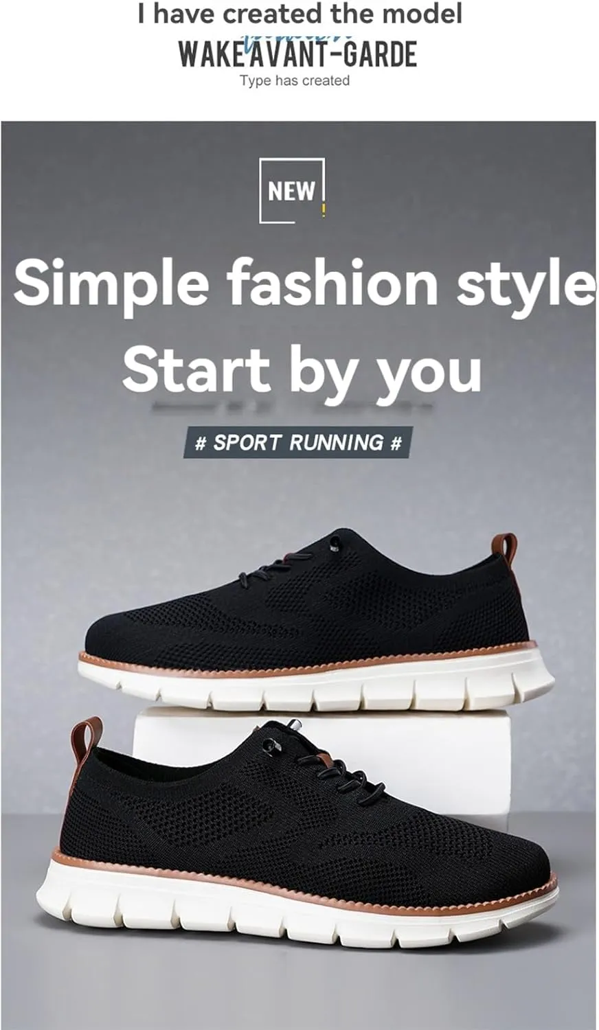 Shoes for Men Mens Casual Dress Oxfords Business Mesh Walking Shoes Tennis Comfortable Sneakers Lightweight Soft Sole & Breathable Fashion Sneakers