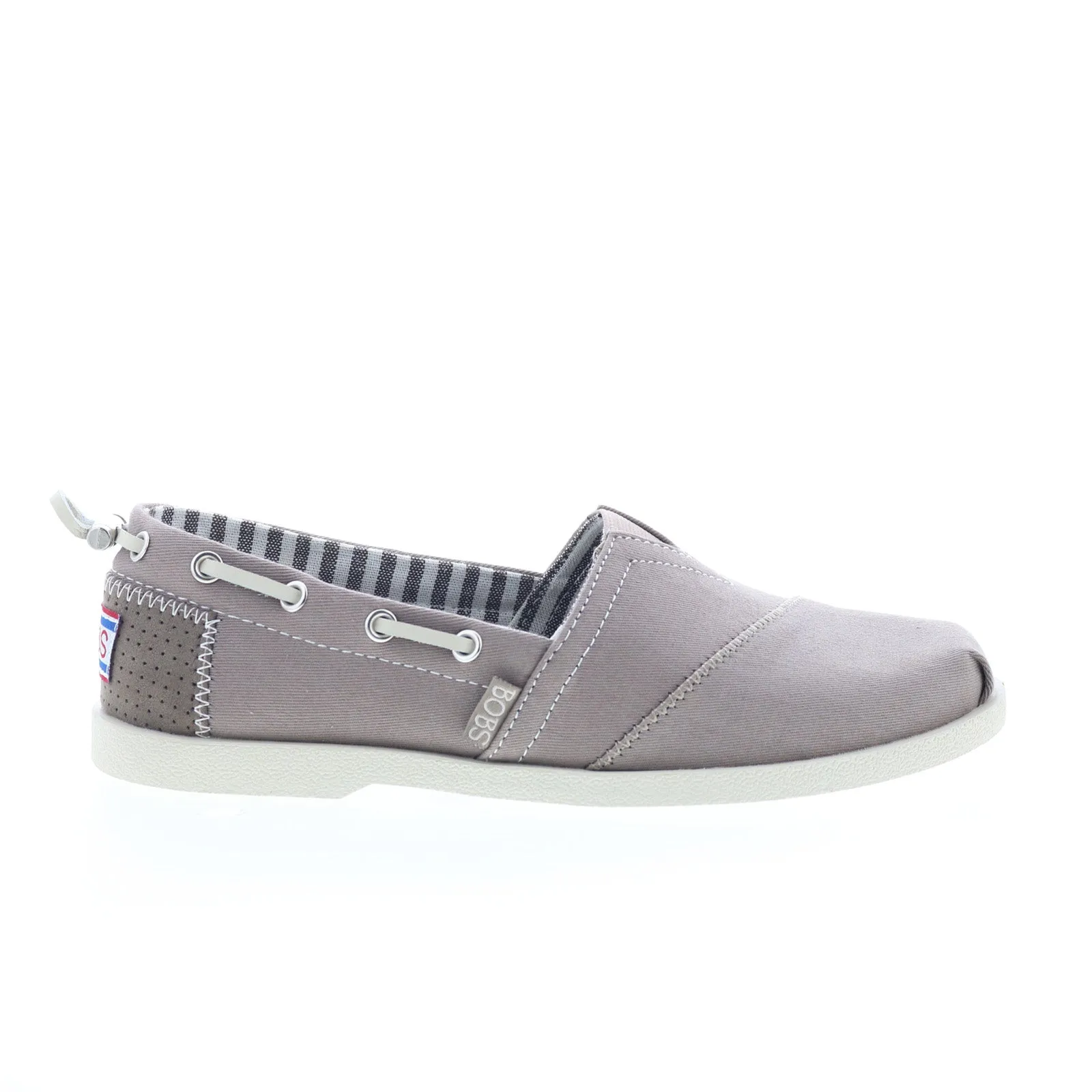 Skechers Bobs Chill Luxe Traveler 33738 Womens Gray Canvas Loafer Flats Shoes