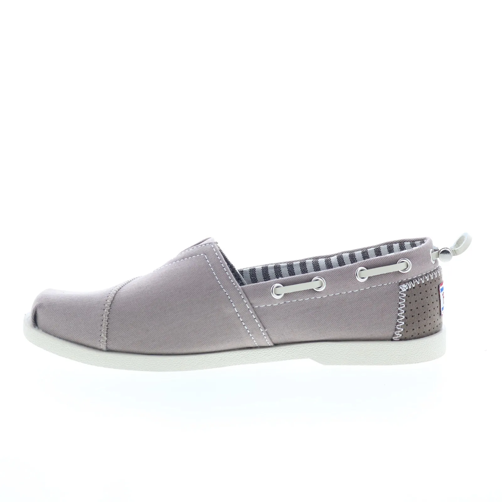 Skechers Bobs Chill Luxe Traveler 33738 Womens Gray Canvas Loafer Flats Shoes