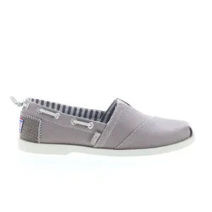 Skechers Bobs Chill Luxe Traveler 33738 Womens Gray Canvas Loafer Flats Shoes