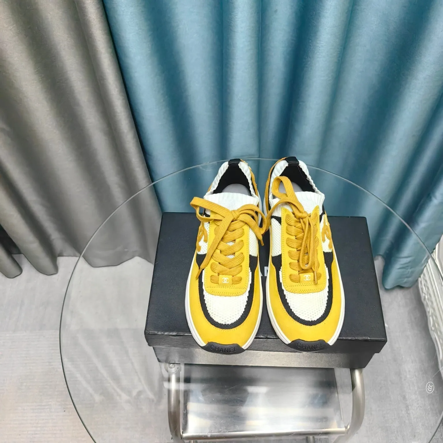 Sneaker Yellow Suede And Mesh White Special members discount CHANEL Fabric Polyester Referral discount