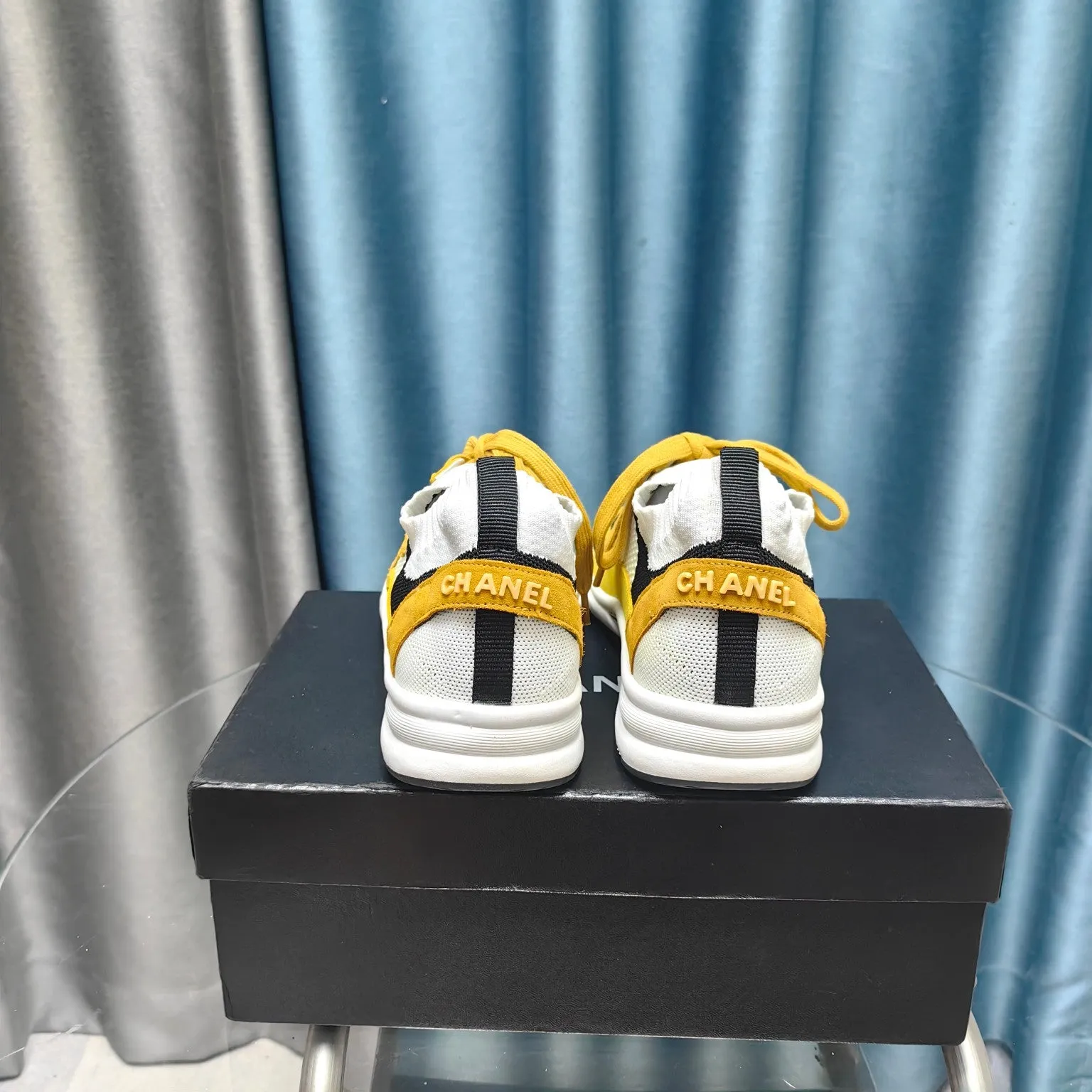 Sneaker Yellow Suede And Mesh White Special members discount CHANEL Fabric Polyester Referral discount