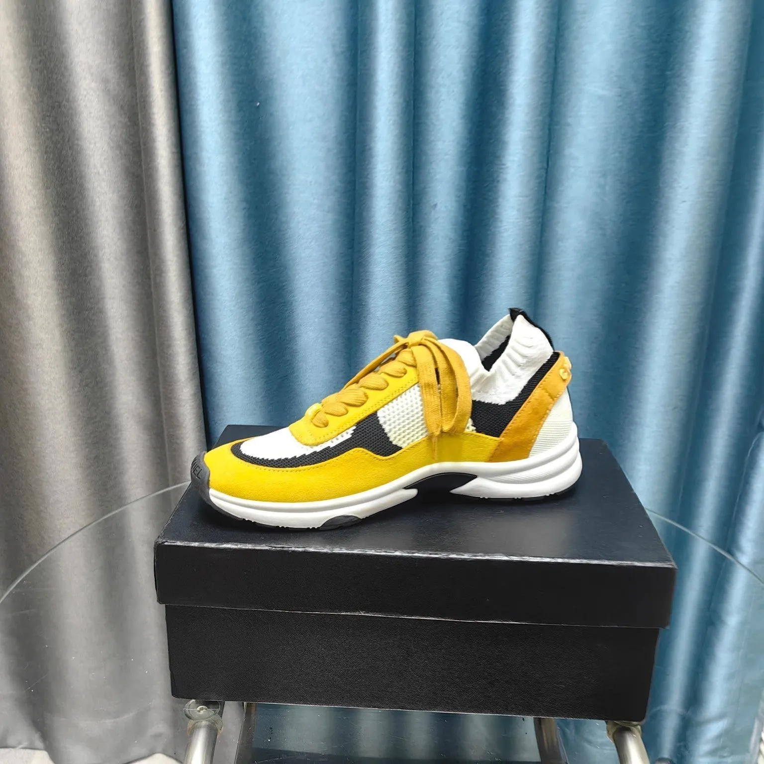 Sneaker Yellow Suede And Mesh White Special members discount CHANEL Fabric Polyester Referral discount