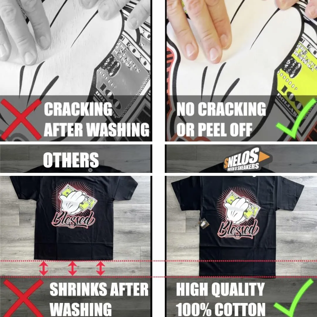 SNELOS Shirt to Match Jordan 4 Bred Match Sneaker Tee
