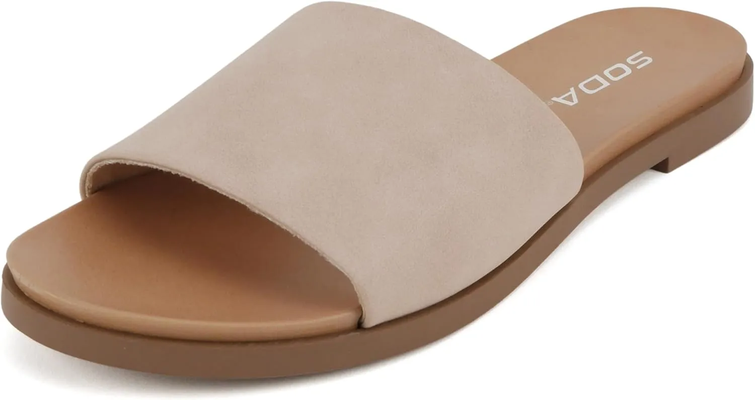 Soda “Board” ~ Women Open Round Toe Single Band Slide Sandal