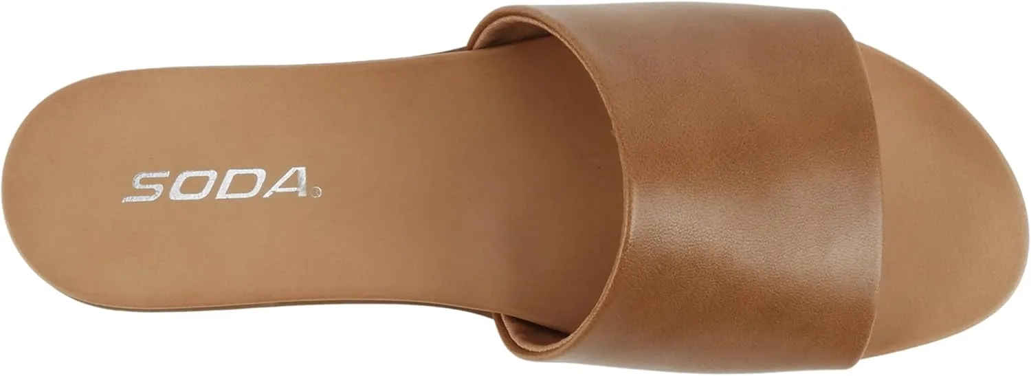 Soda “Board” ~ Women Open Round Toe Single Band Slide Sandal