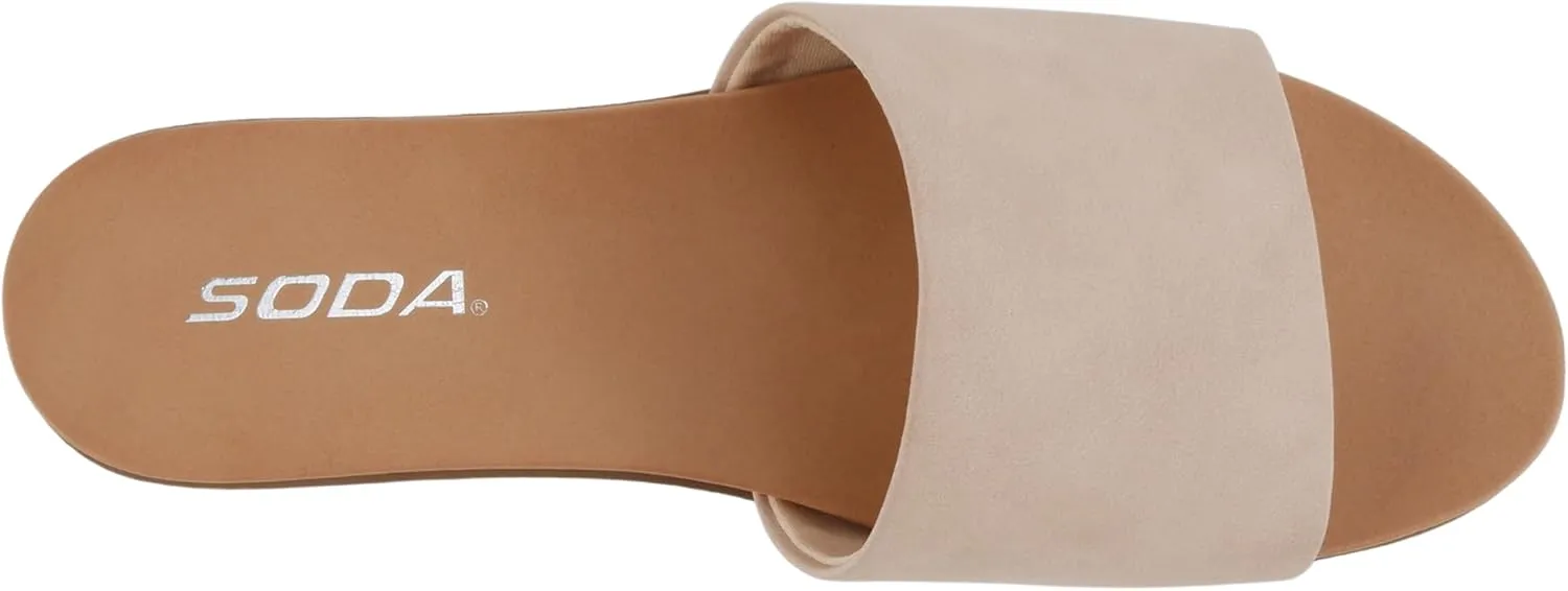 Soda “Board” ~ Women Open Round Toe Single Band Slide Sandal