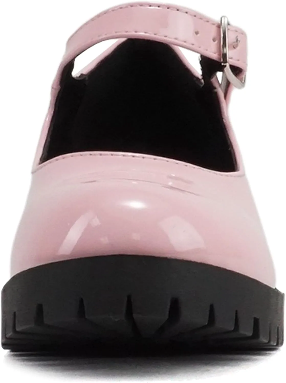 Soda Boxer-2 Kids/Children/Girls Fashion Mary Jane Style Rounded Chunky Block Lug Sole Heel with Adjustable Strap