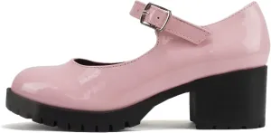 Soda Boxer-2 Kids/Children/Girls Fashion Mary Jane Style Rounded Chunky Block Lug Sole Heel with Adjustable Strap