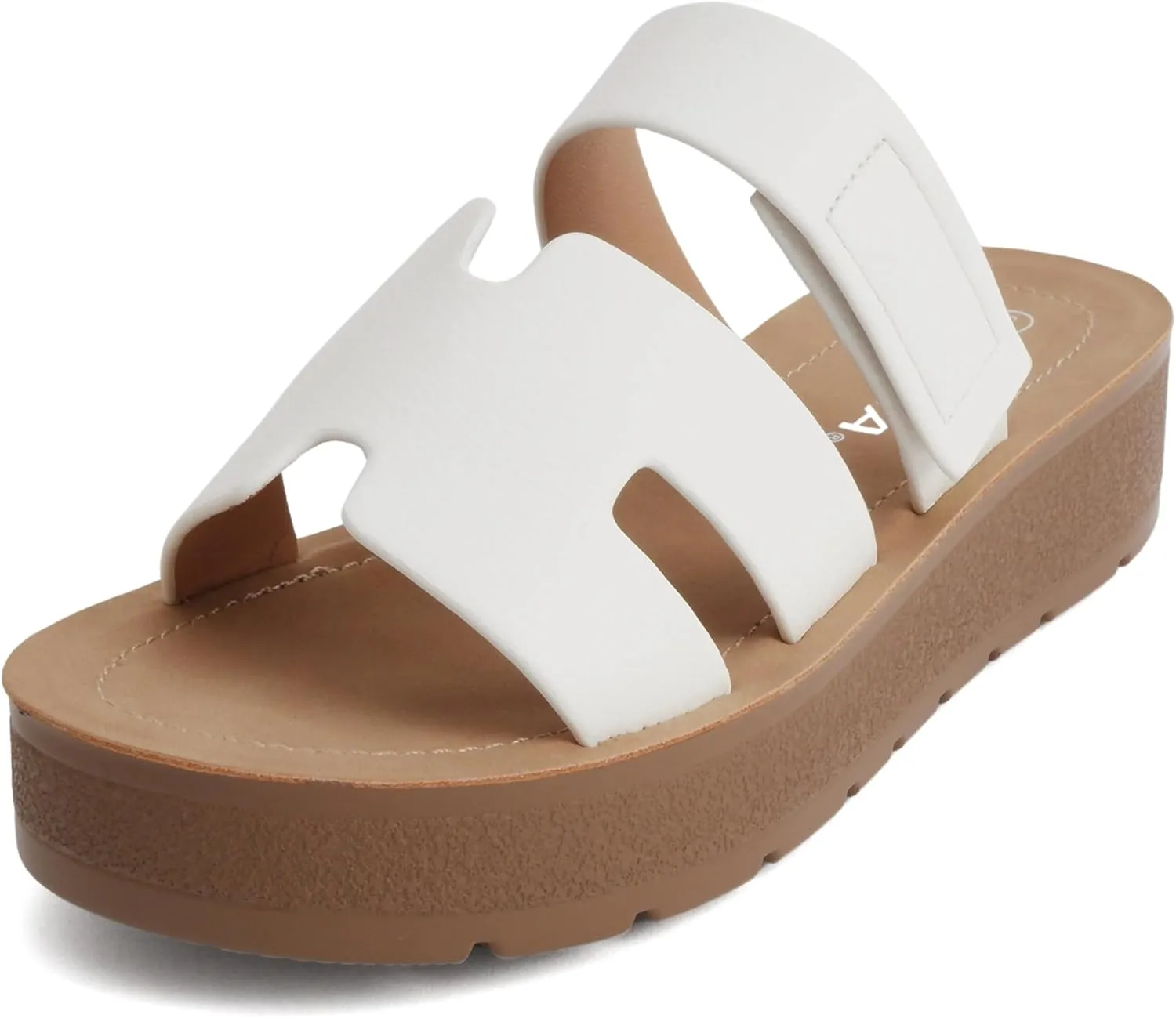 Soda “Tonya” ~ Women Open Round Toe Double Strap Slide On Sandal