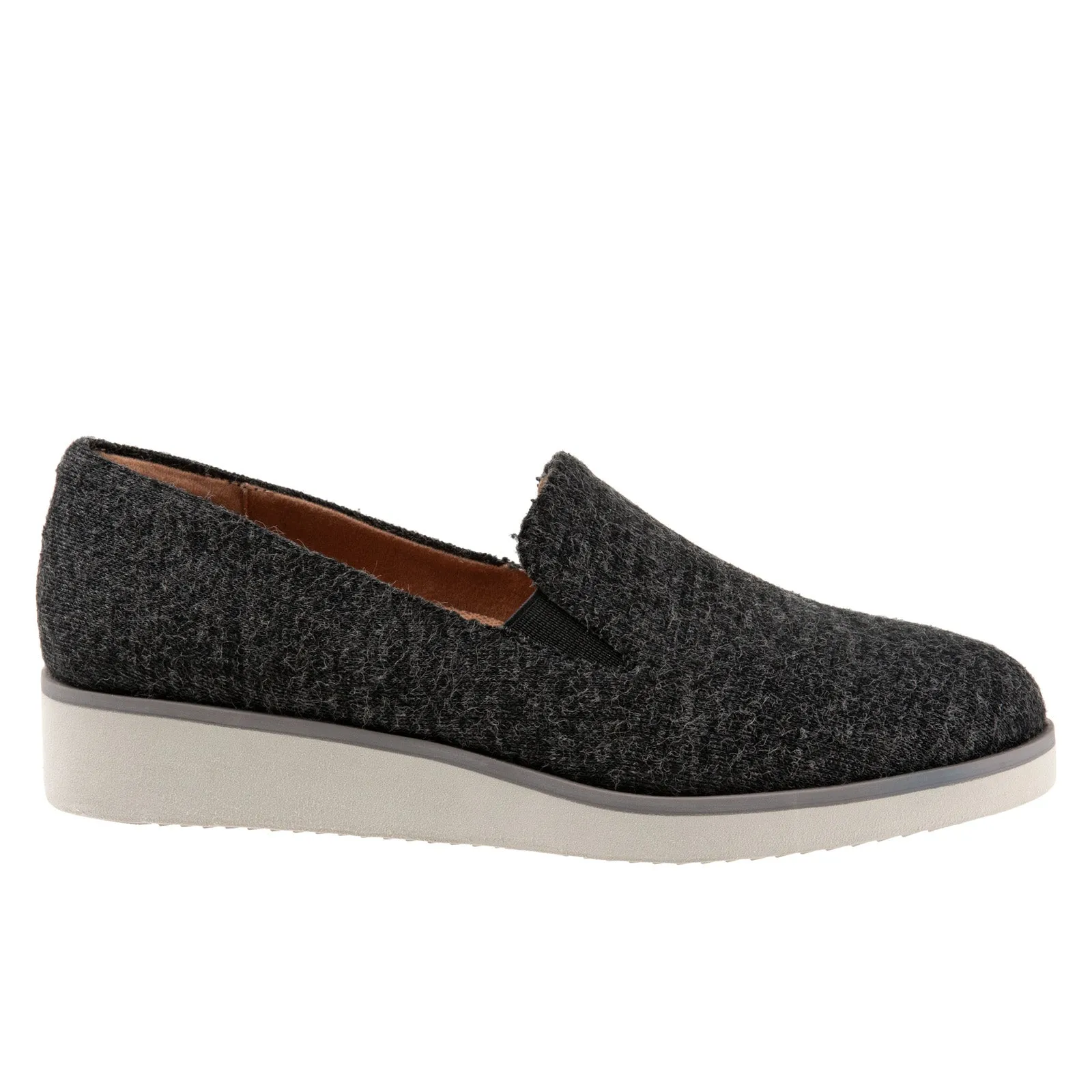 Softwalk Whistle S1810-058 Womens Gray Canvas Slip On Loafer Flats Shoes