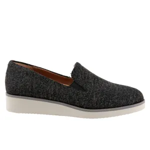 Softwalk Whistle S1810-058 Womens Gray Narrow Canvas Loafer Flats Shoes
