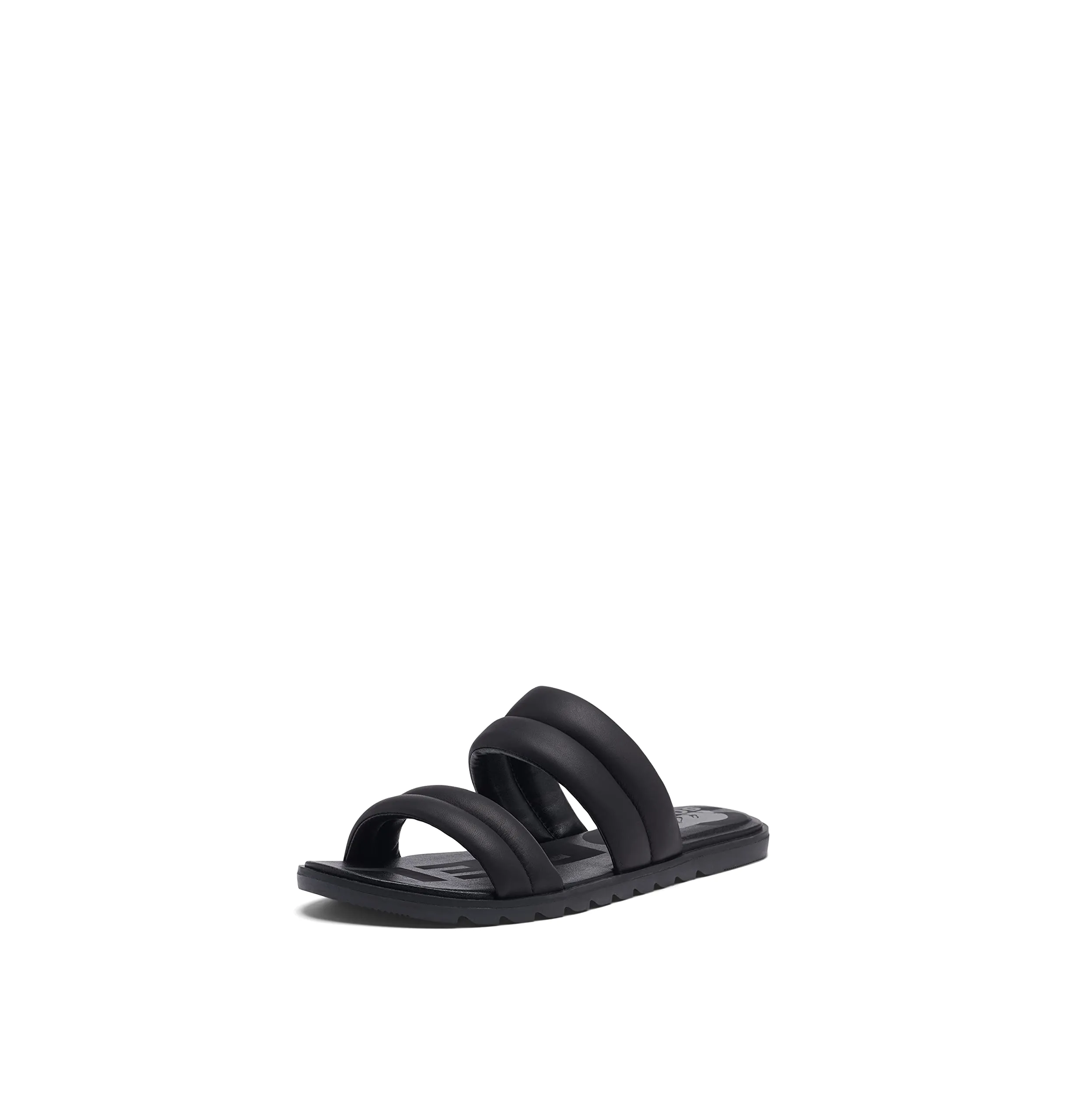Sorel Women's Ella II Puff Slide Sandal - Black, Sea Salt - Size 9.5