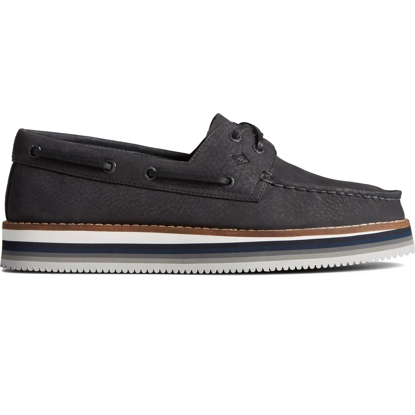 Sperry Women's Authentic Original Stacked Boat Shoe in Black