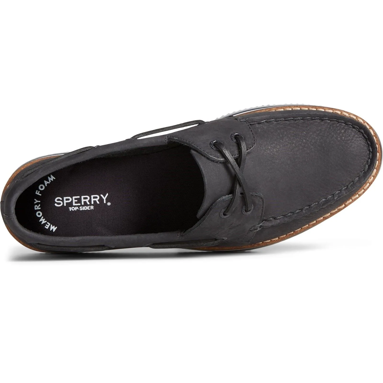 Sperry Women's Authentic Original Stacked Boat Shoe in Black