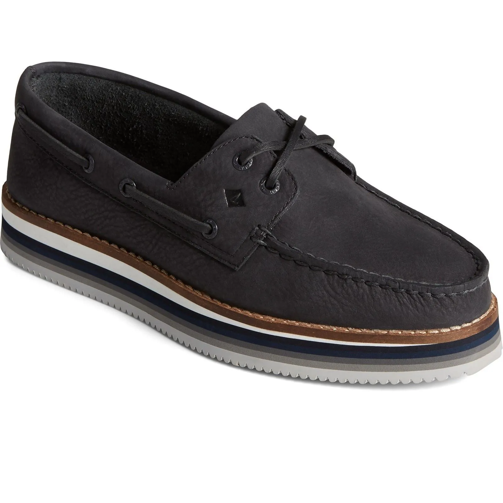 Sperry Women's Authentic Original Stacked Boat Shoe in Black