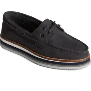 Sperry Women's Authentic Original Stacked Boat Shoe in Black
