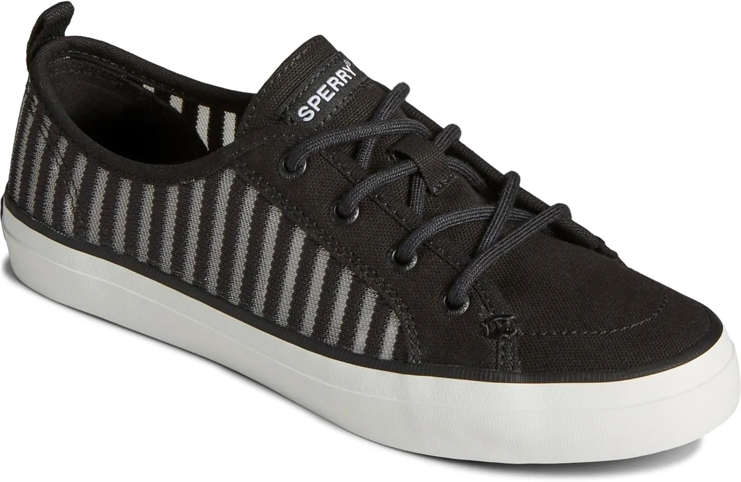 Sperry Women's Crest Vibe Seasonal Sneaker, Black, 8