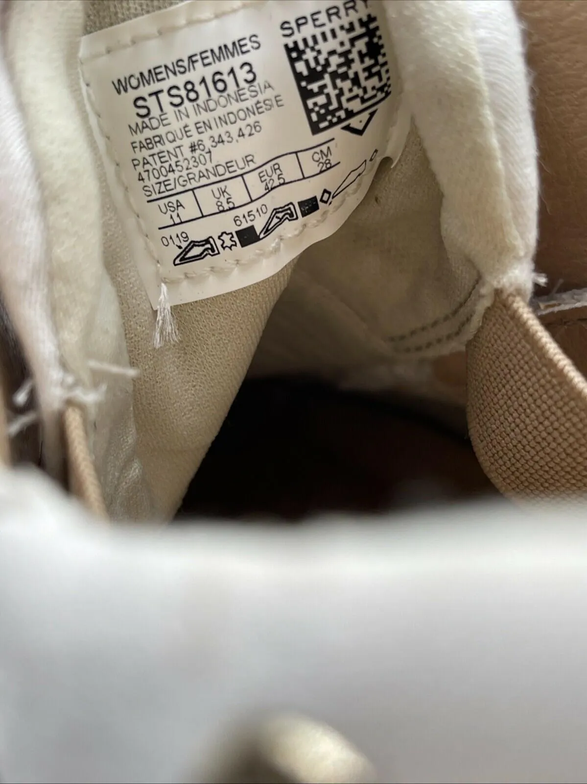 Sperry Women's Songfish Boat Shoes White/Tan Size 11 - Very Good