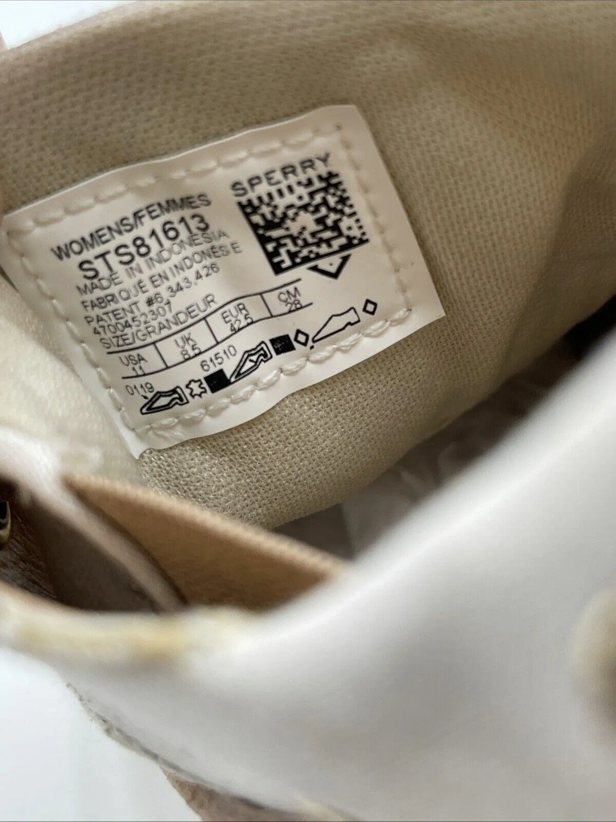 Sperry Women's Songfish Boat Shoes White/Tan Size 11 - Very Good