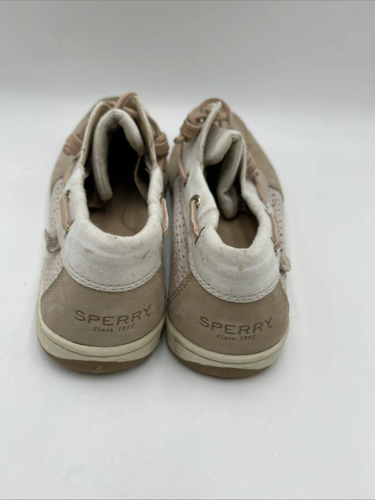 Sperry Women's Songfish Boat Shoes White/Tan Size 11 - Very Good