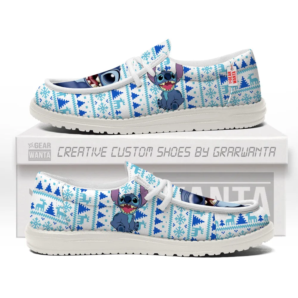 Stitch Christmas Ugly Canvas Loafer Shoes