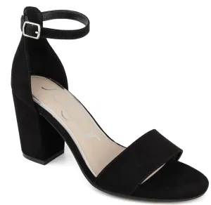 Sugar Women's Machelene Two Piece Block Heel Dress Shoe Ladies Ankle Strap Pump Sandal Black Micro 8.5