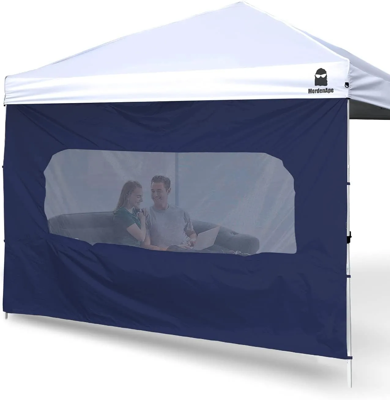 Sunshade Sidewall with Mesh Window for 10x10 Pop Up Canopy - Straight Leg, Outdoor Instant Canopy Sidewalls, 1 Pack (10 x 10, Navy with Silver Coating)
