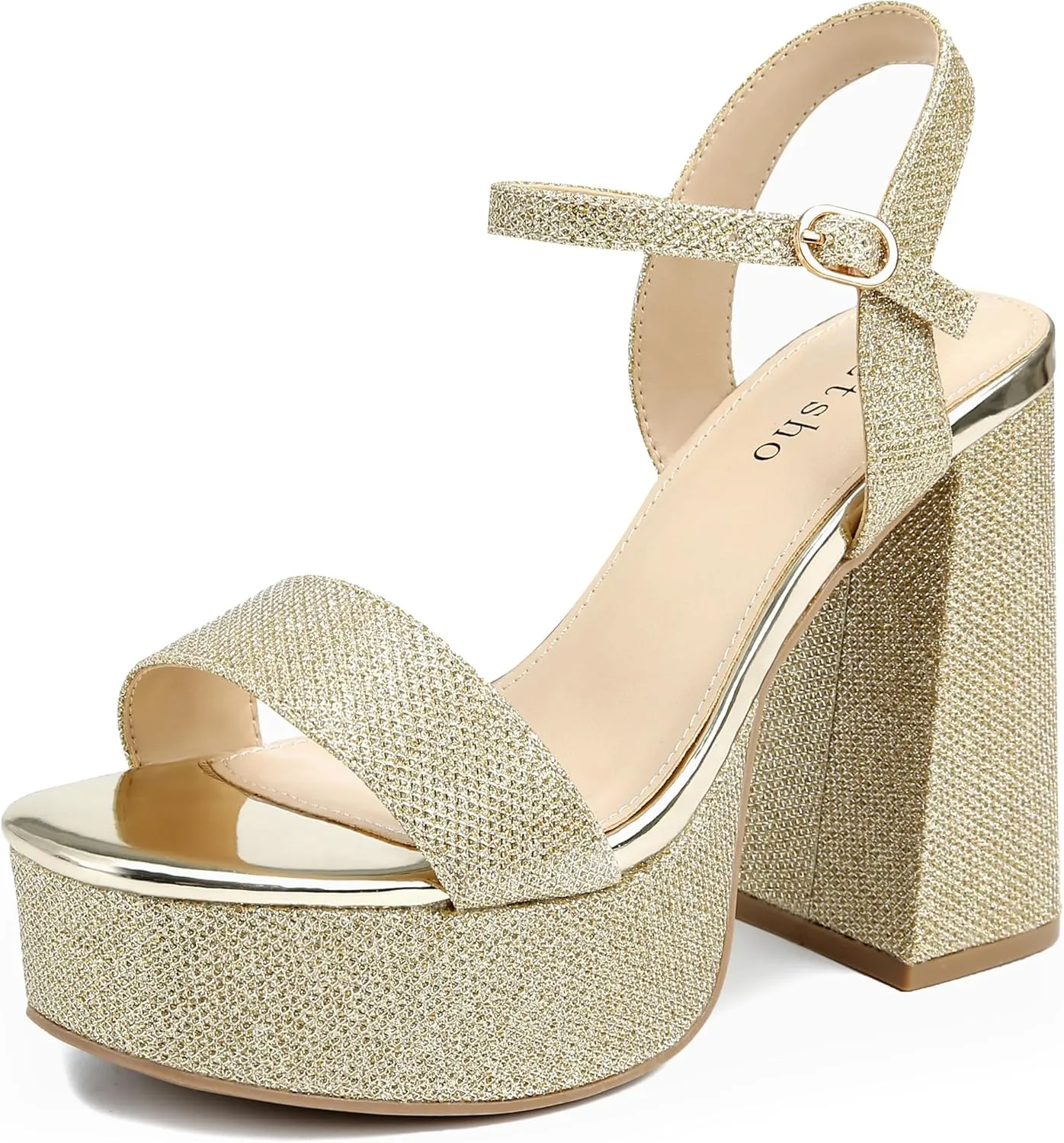 syztsho Platform Heels for Women Chunky High Heel Sandals Ankle Strap Open Toe Pump Wedding Sexy Block Heel Sdndals