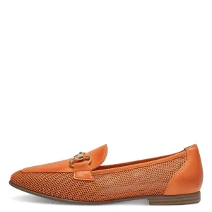 TAMARIS - 24220-606 FLAT LOAFER WITH CHAIN DETAIL - ORANGE