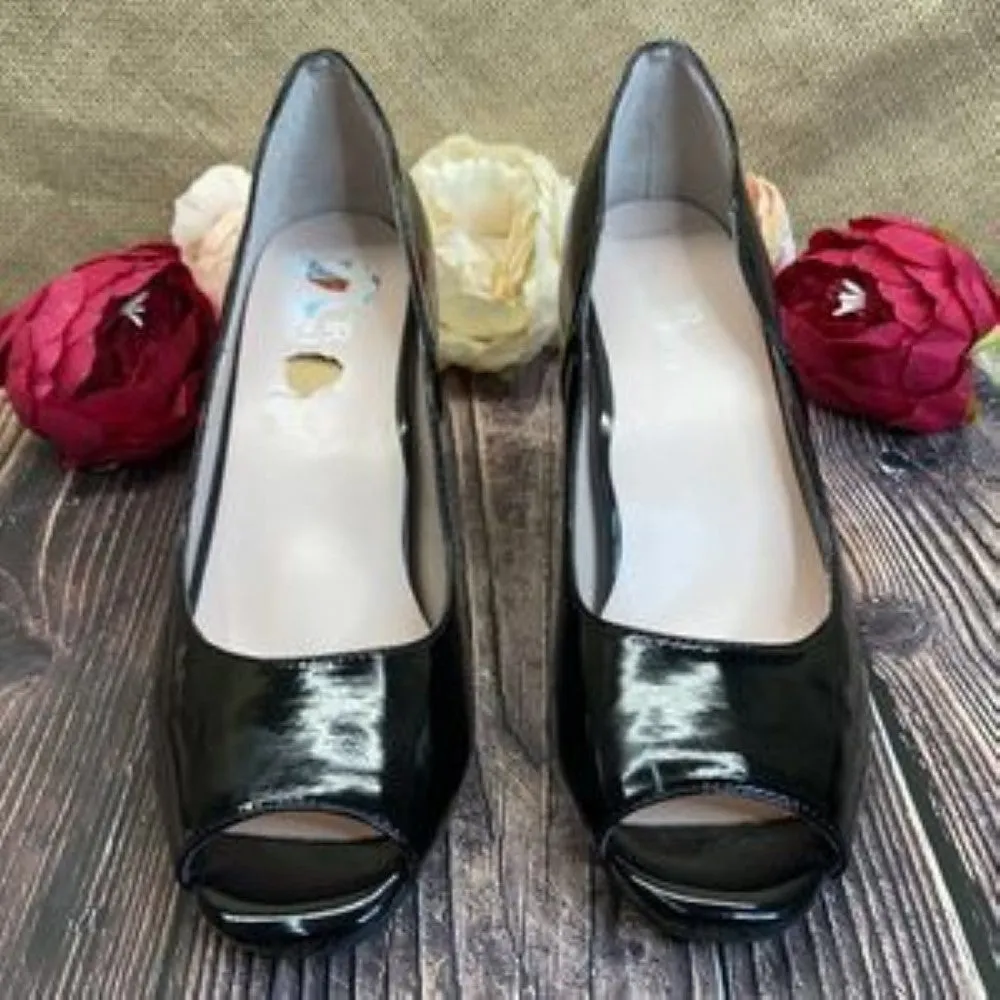 Taryn Rose Black Francis Block-Heel Pumps 8.5M