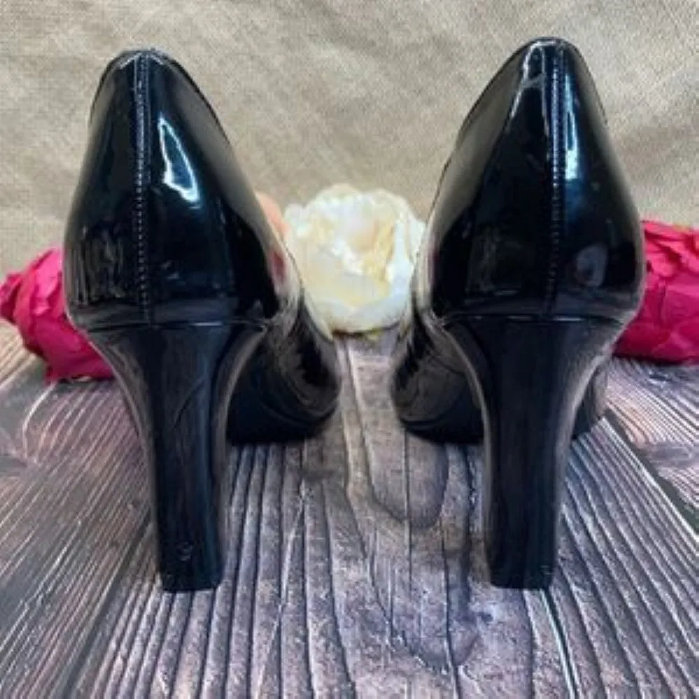Taryn Rose Black Francis Block-Heel Pumps 8.5M