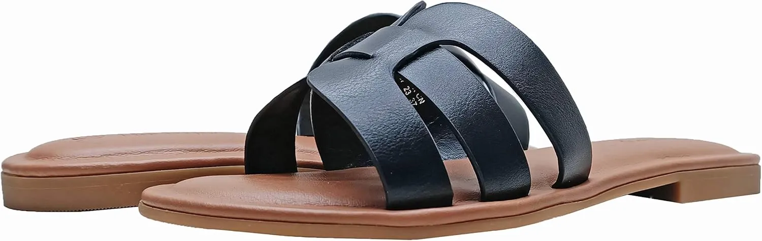 The Drop Women's Monika Flat H-Band Slide Sandal