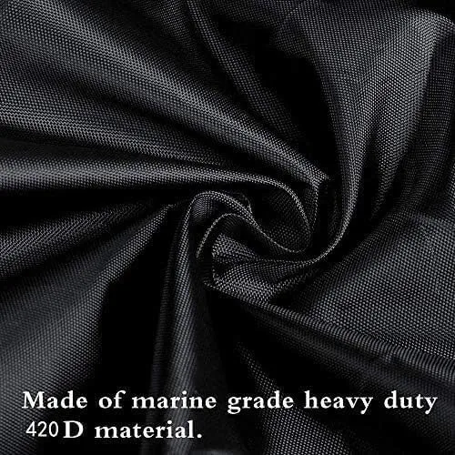 TIST V-Shaped Waterproof Boat Cover 420D Oxford Cloth Boat Cover, Heavy Duty All Weather Outdoor for Yachts, Speedboats, Water Skis, V-Hulls, Black Boat Cover Hull Protectors(11-13ft)