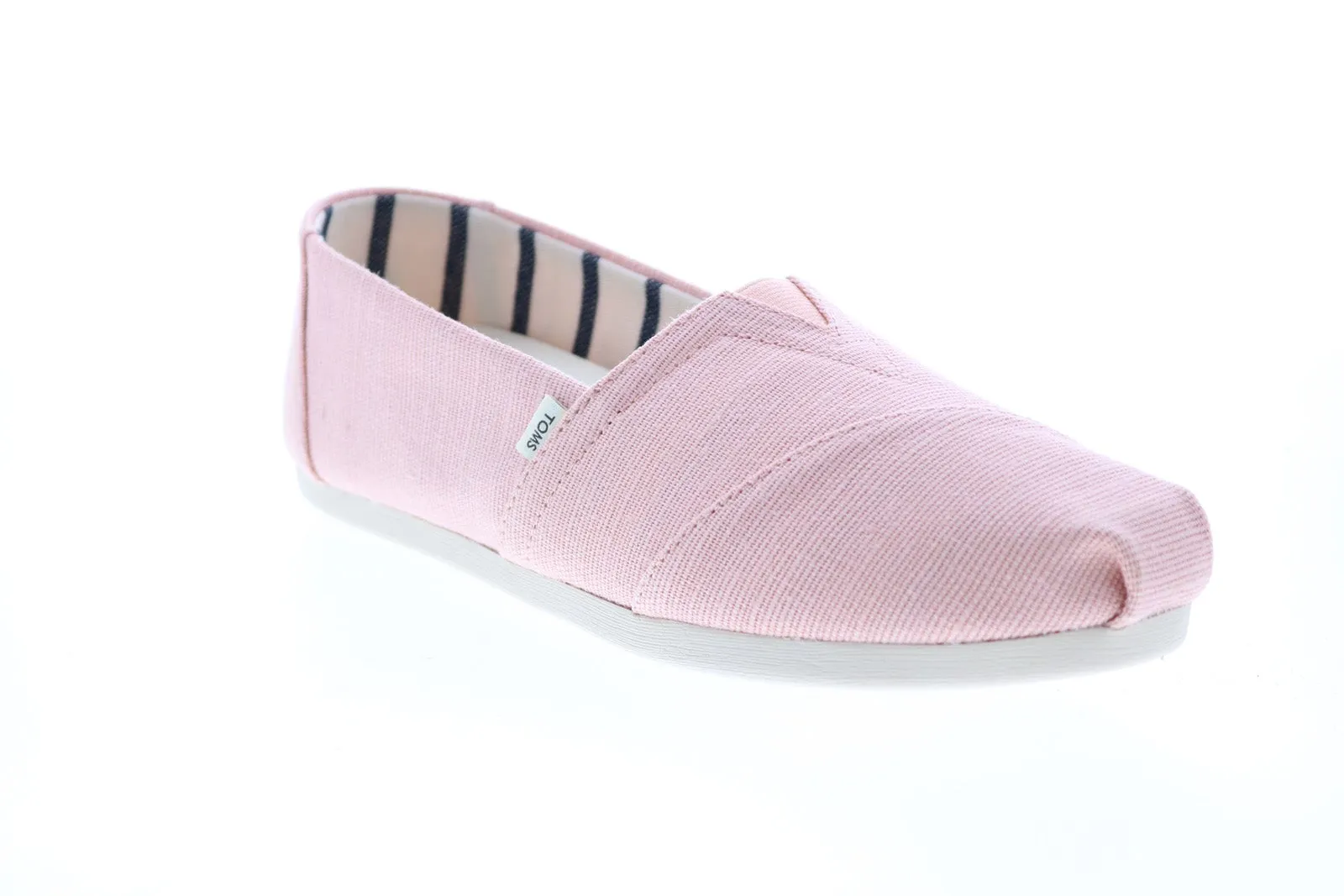 Toms Alpargata 10016522 Womens Pink Canvas Slip On Loafer Flats Shoes