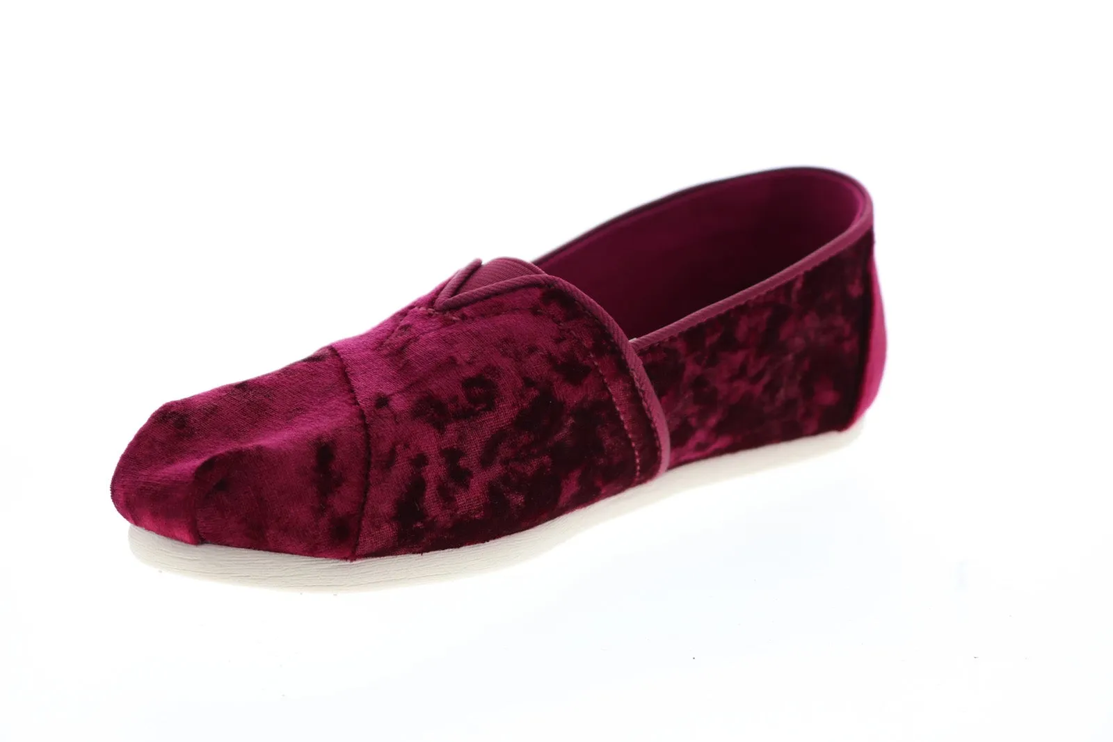 Toms Classic 10011310 Womens Red Canvas Loafer Flats Shoes
