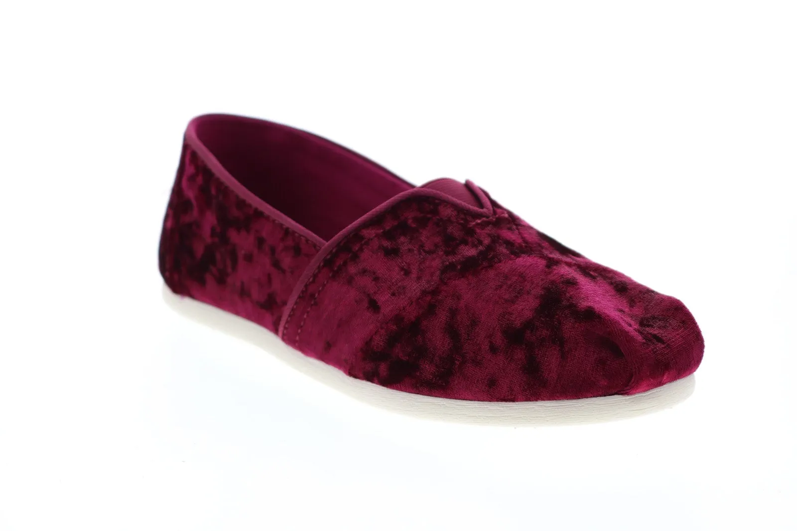 Toms Classic 10011310 Womens Red Canvas Loafer Flats Shoes