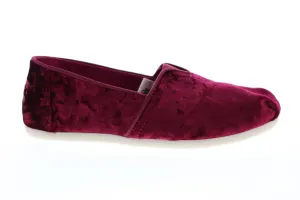Toms Classic 10011310 Womens Red Canvas Loafer Flats Shoes