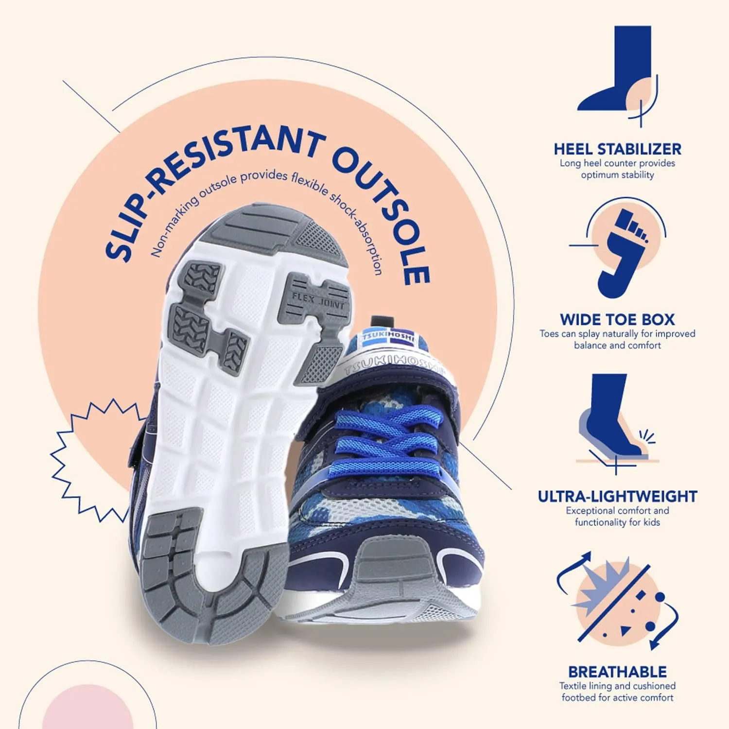 TSUKIHOSHI Unisex-Child Velocity Sneaker