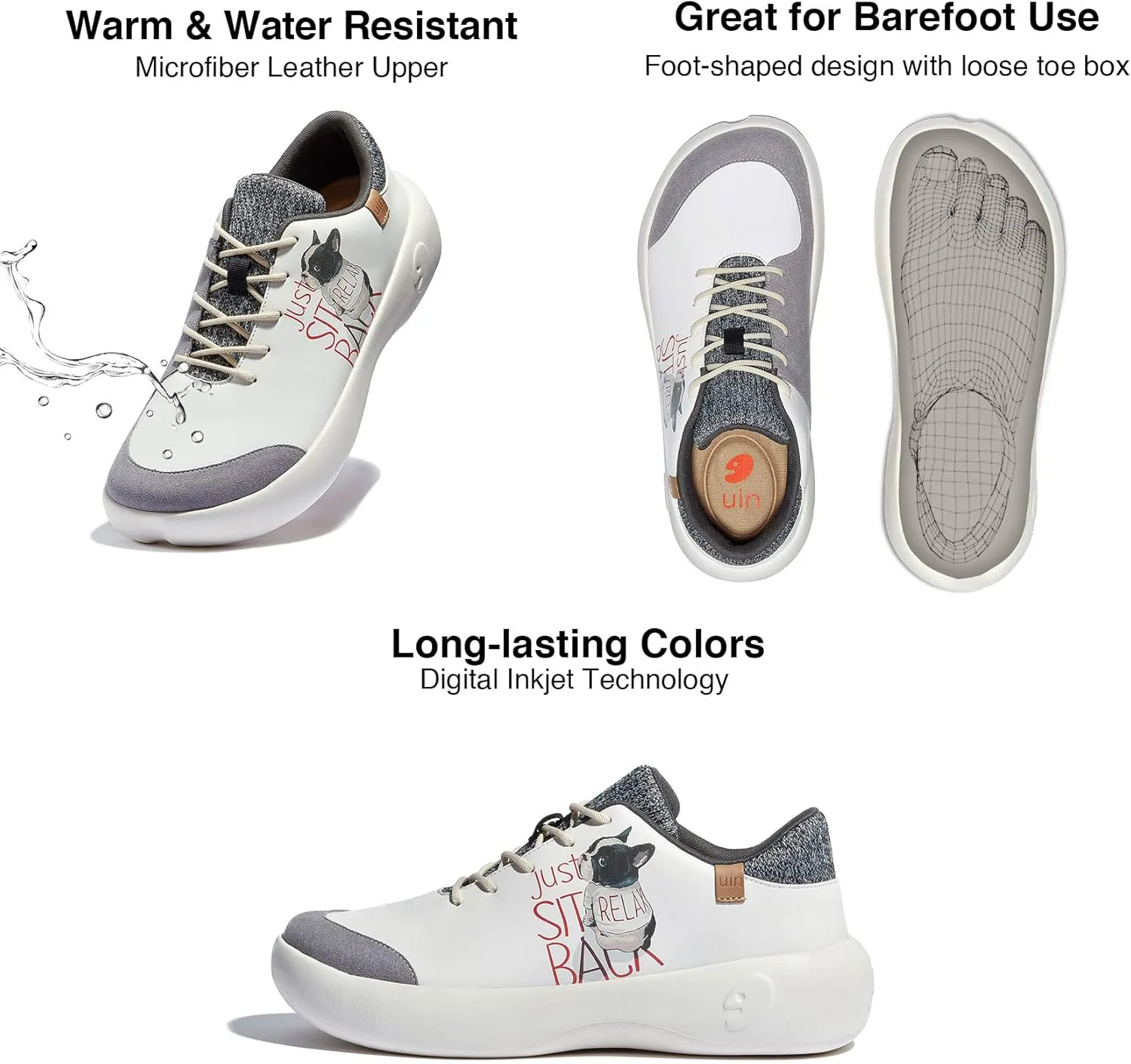 UIN Men's Art Painted Fashion Sneaker Wide Toe Lace-up Lightweight Comfort Walking Travel Shoes Bartello