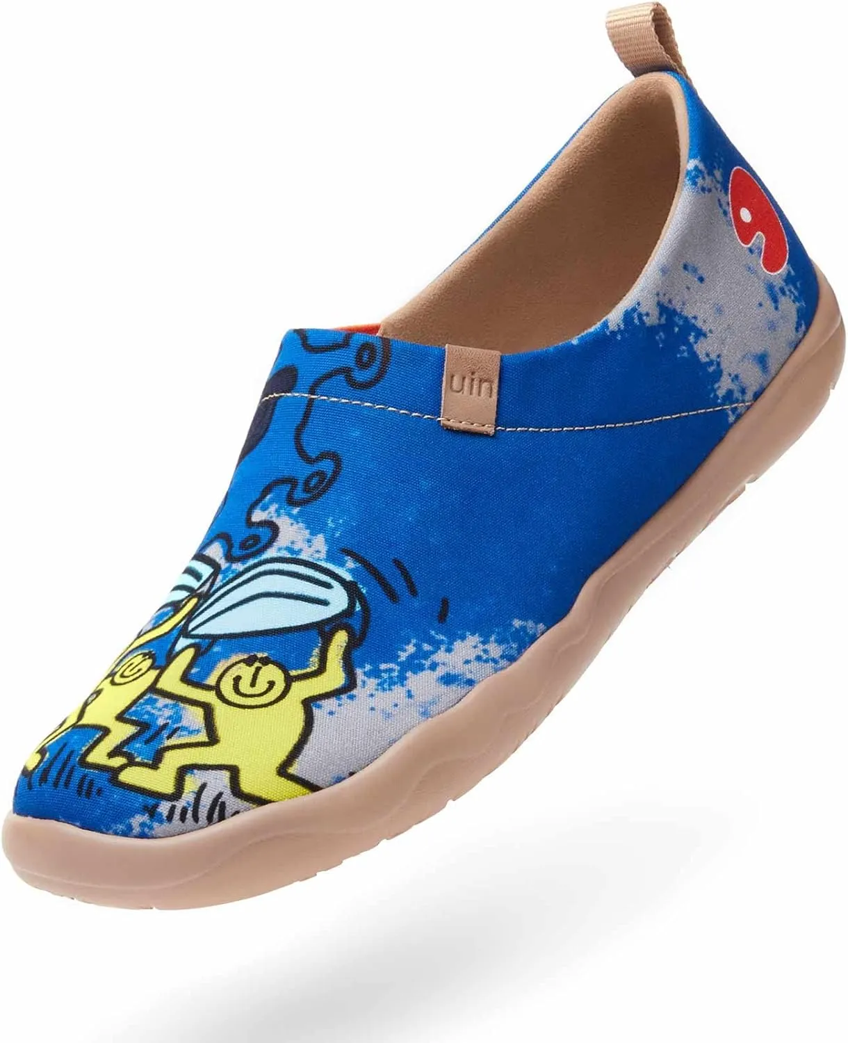 UIN Men's Slip Ons Canvas Lightweight Flats Sneakers Walking Casual Loafers Comfortable Art Painted Travel Shoes