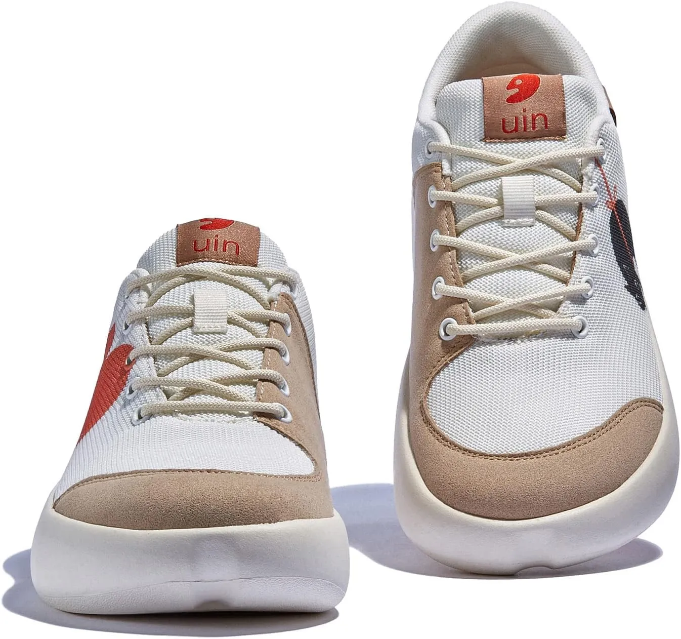 UIN Women's Art Painted Fashion Sneaker Wide Toe Lace-up Lightweight Comfort Walking Travel Shoes Bartello