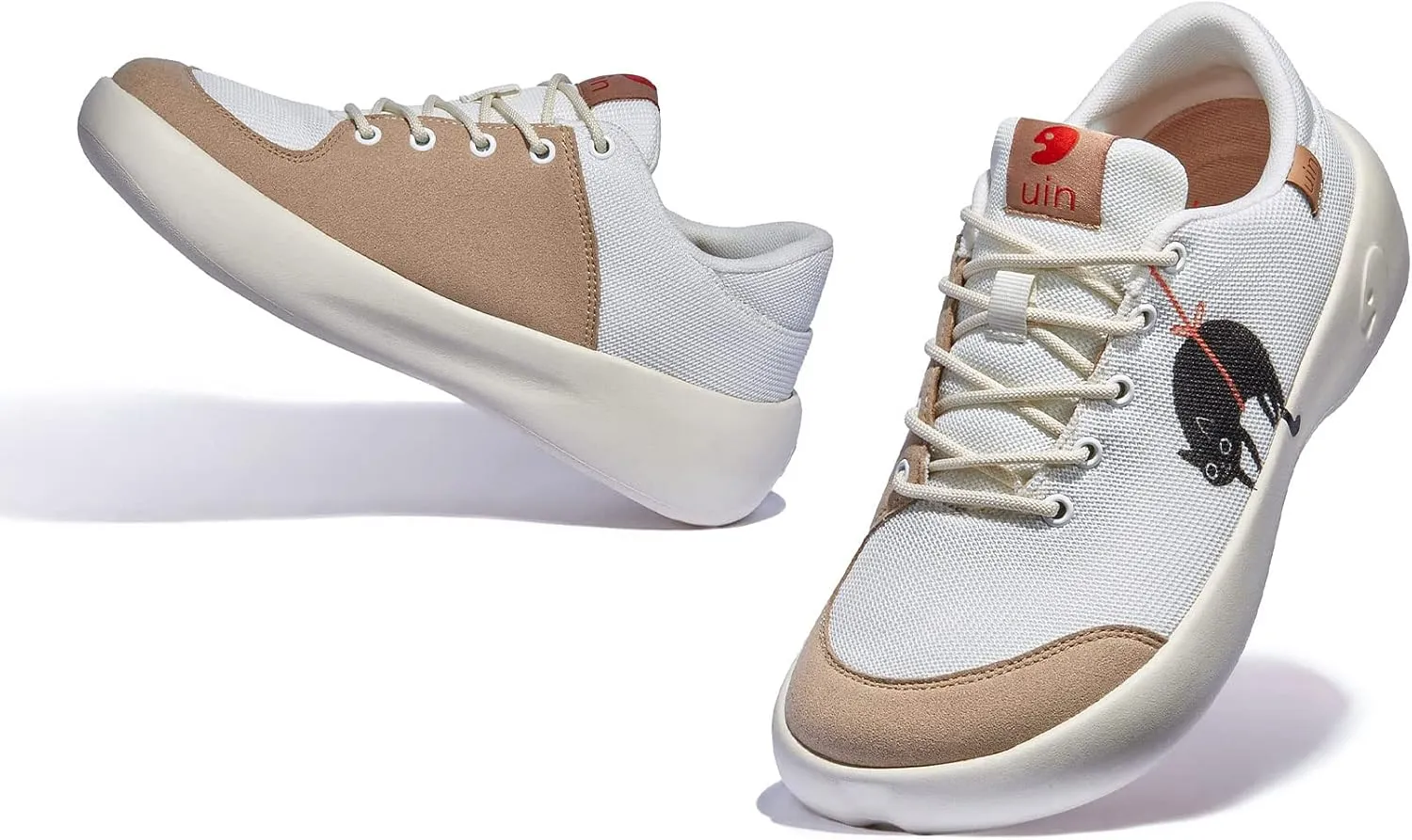 UIN Women's Art Painted Fashion Sneaker Wide Toe Lace-up Lightweight Comfort Walking Travel Shoes Bartello