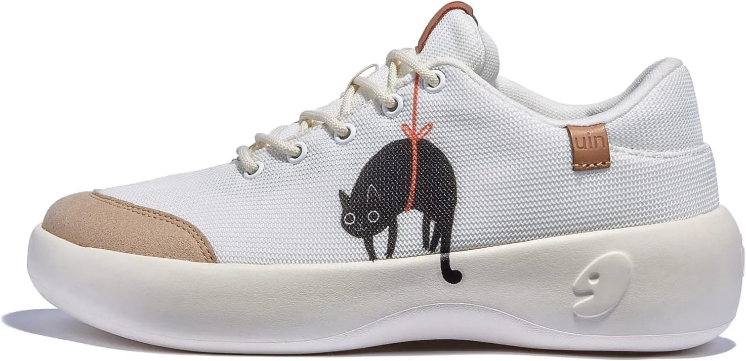 UIN Women's Art Painted Fashion Sneaker Wide Toe Lace-up Lightweight Comfort Walking Travel Shoes Bartello