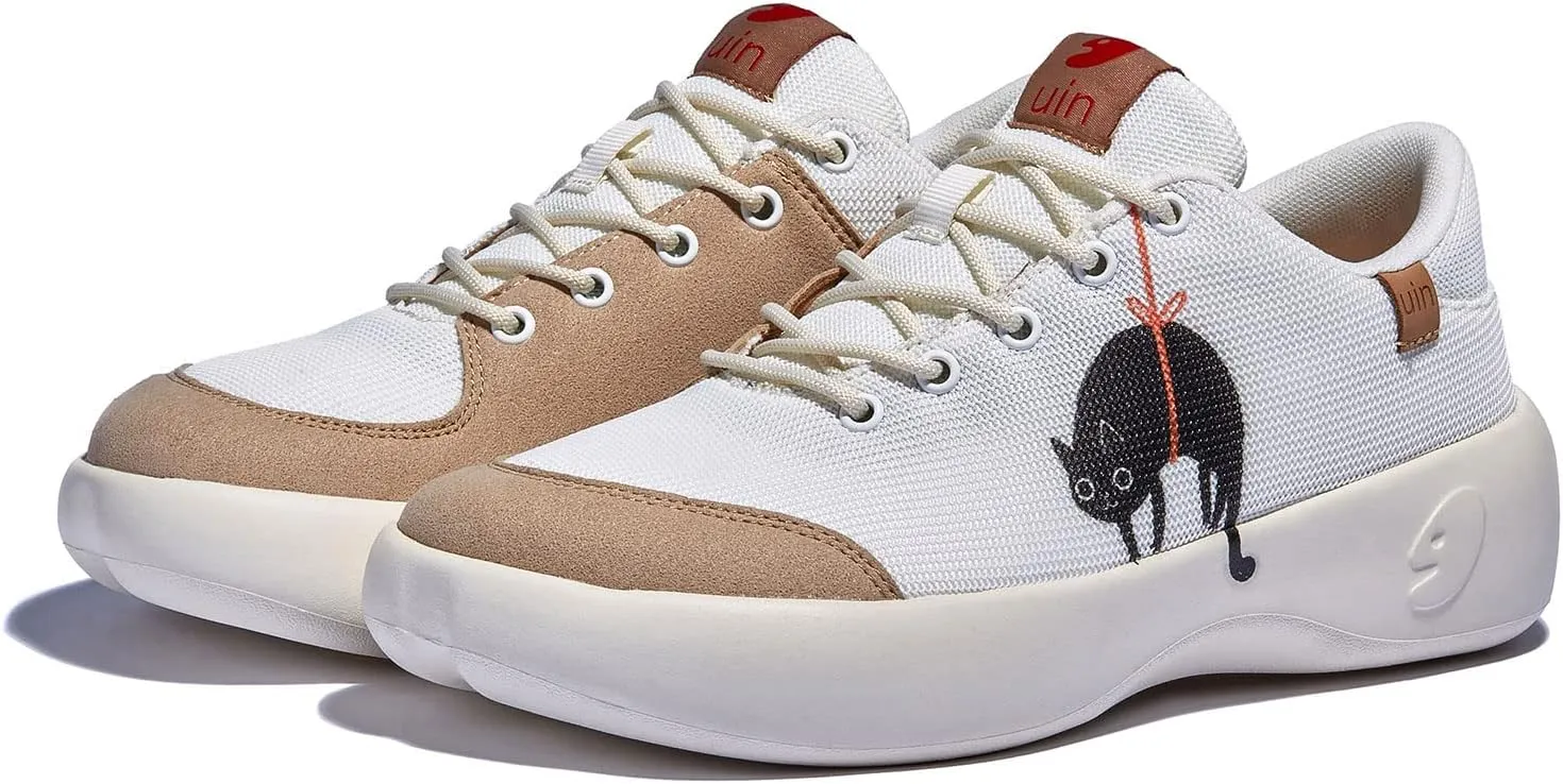 UIN Women's Art Painted Fashion Sneaker Wide Toe Lace-up Lightweight Comfort Walking Travel Shoes Bartello