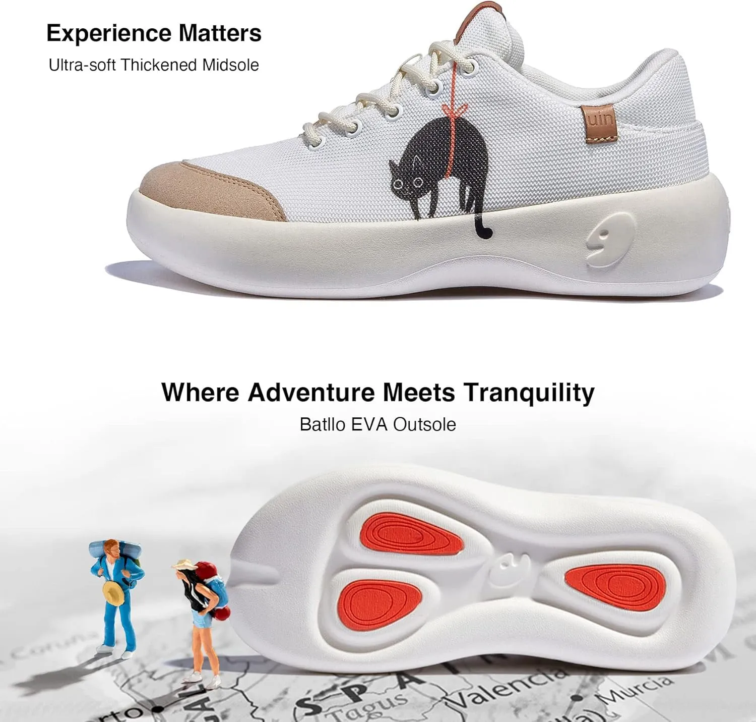 UIN Women's Art Painted Fashion Sneaker Wide Toe Lace-up Lightweight Comfort Walking Travel Shoes Bartello