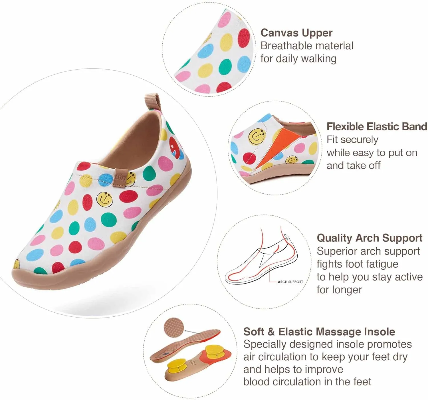 UIN Women's Art Travel Shoes Slip On Casual Cozy Loafers Lightweight Comfort Fashion Sneaker Toledo Ⅰ