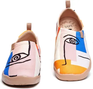 UIN Women's Artistic Design Slip-On Microfiber PU Shoes Stylish Comfortable Casual Loafers Lightweight Everyday Travel Footwear