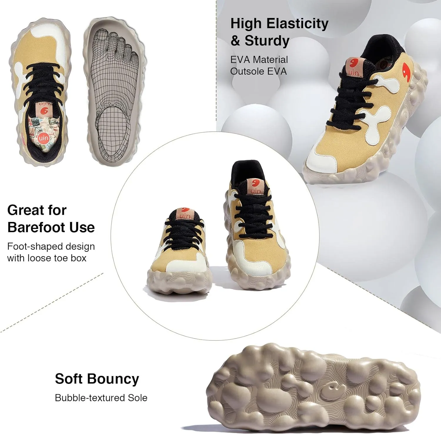 UIN Women's Walking Travel Shoes Slip On Casual Lightweight Wide Toe Chunky Fashion Sneaker Figueras
