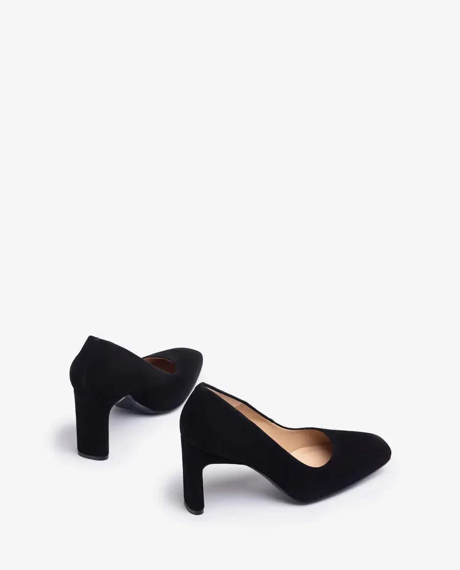 Unisa Black Suede Pump Waba 60078